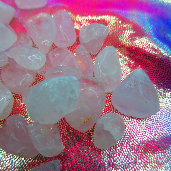 Rose Quartz Crystal Tumbled 3 Ounce Grid Set - Picture 5 of 5